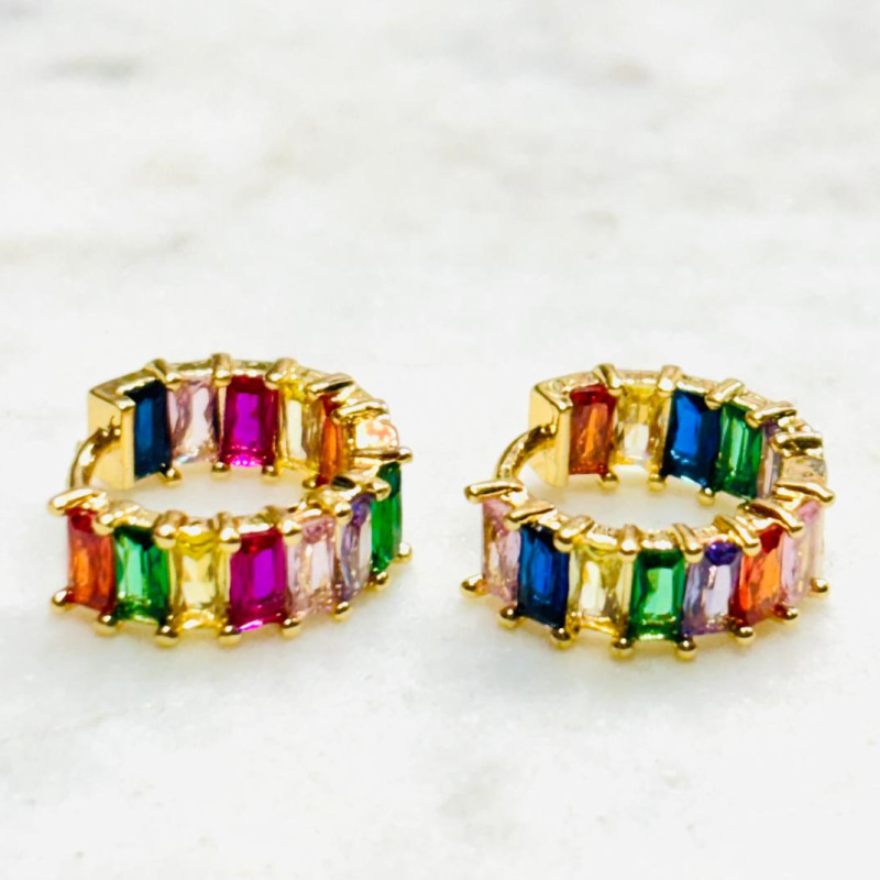 Korean Crystal Hoop Earrings for Women