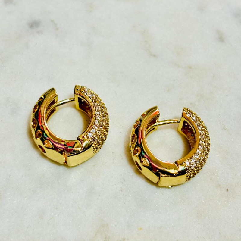 Premium Stainless Steel Hoop Earrings with Sparkling Cubic Zirconia
