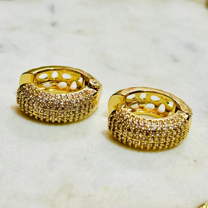 Premium Stainless Steel Hoop Earrings with Sparkling Cubic Zirconia