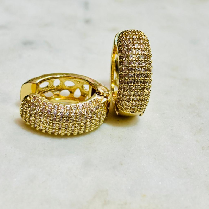 Premium Stainless Steel Hoop Earrings with Sparkling Cubic Zirconia
