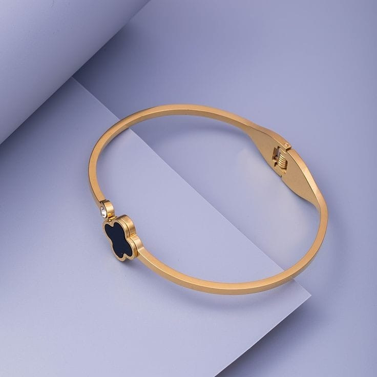 Black Golden Bangle Bracelet