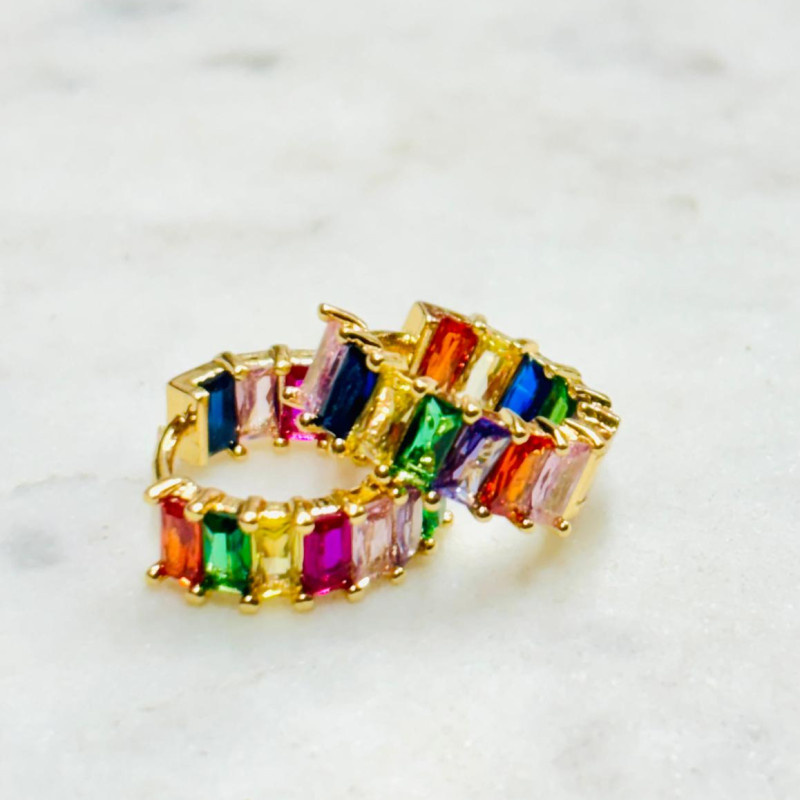Korean Crystal Hoop Earrings for Women