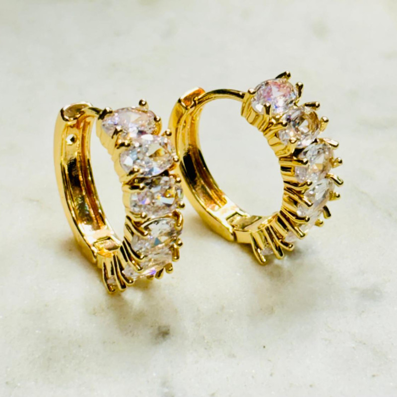 Diamond Huggie Hoop Earrings