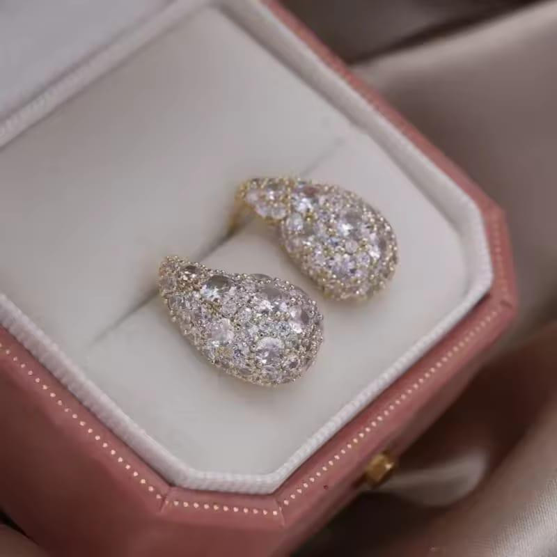 Cubic Zirconia Oxidized Earrings (Silver)