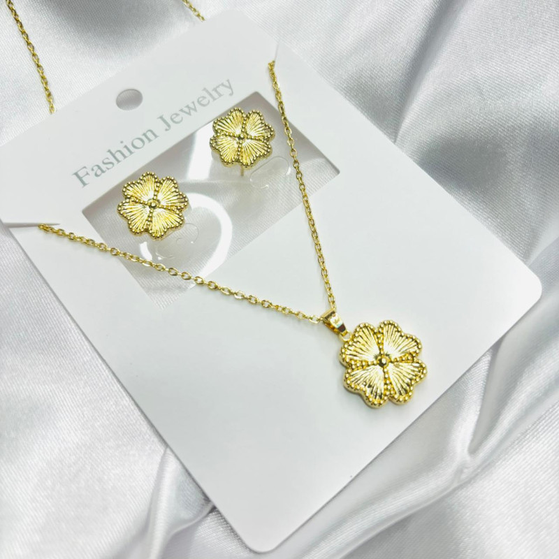 18k Gold Plated Anti Tarnish Necklace Set