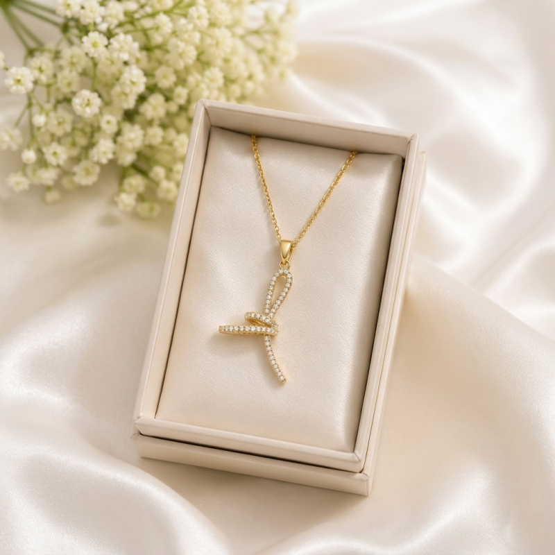 Elegant Crystal Abstract Twist Necklace