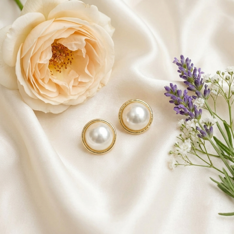 Timeless Elegance Pearl Stud Earrings