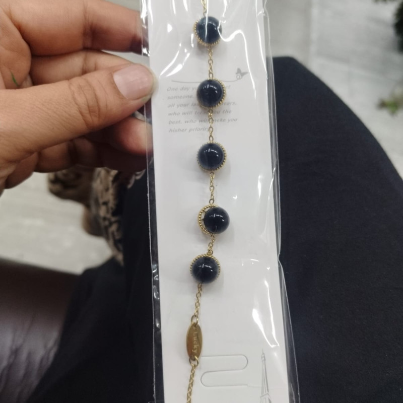 Deep Blue Radiance, Golden Grace Bracelet