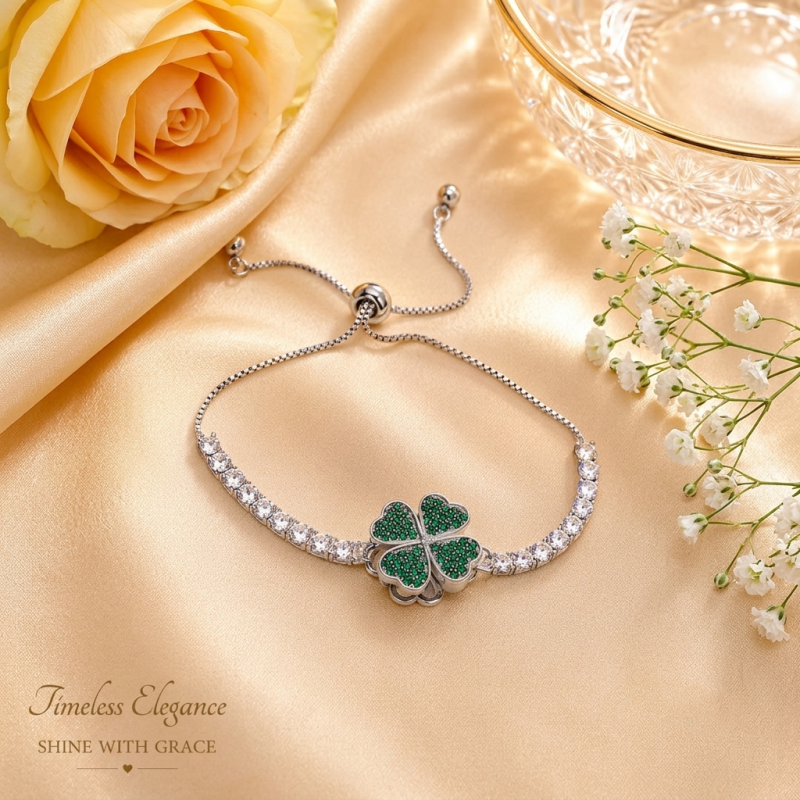 Anti-Tarnish Lucky Clover Tennis Bracelet