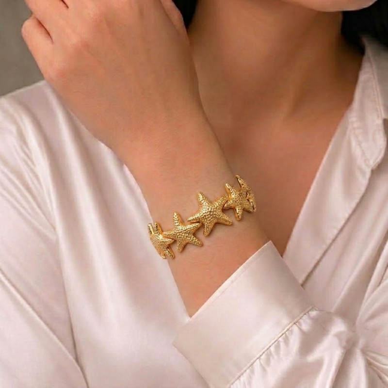 Golden Ocean Luxury Statement Bracelet