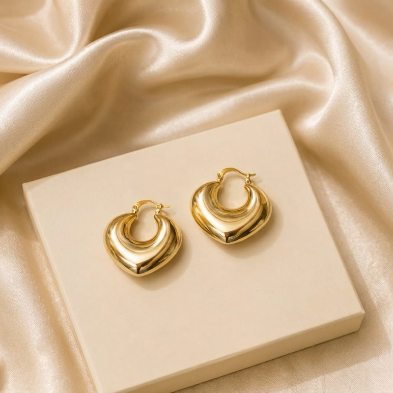 Waterproof Anti-Tarnish Gold Hoop Earrings
